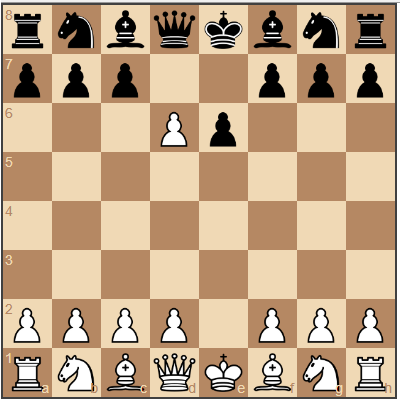 Белая пешка e5 съела черную пешку на d6.