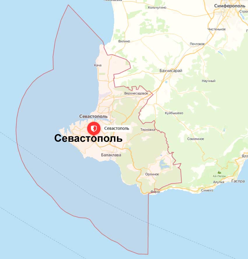 Севастополь город федерального значения. Кликните для просмотра карты в отдельном окне.
