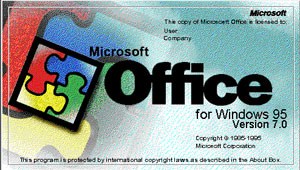 "Microsoft Office". Год 1995.